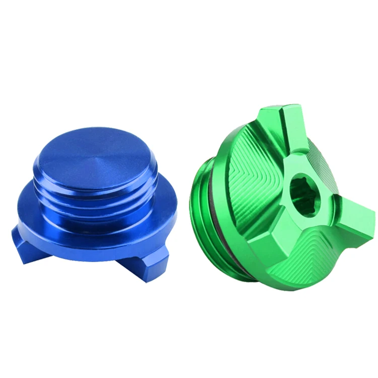 Motorcycle anodized aluminum engine oil plug tank filler cover cap