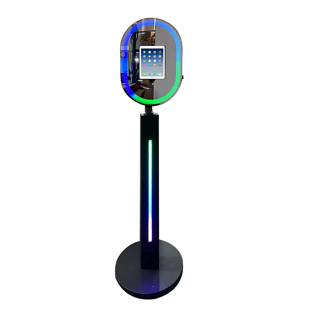 2024 High Quality dslr Selfie Oval iPad Photo Booth Shell Portable 12.9 Inch Dslr Video Booth dsrl Photobooth With Lcd Screen