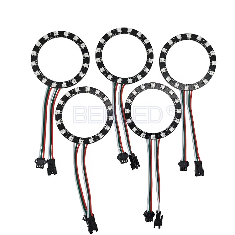 Цифровой полноцветный RGB WS2812B SK6812 5V пиксельное круглое светодиодное кольцо