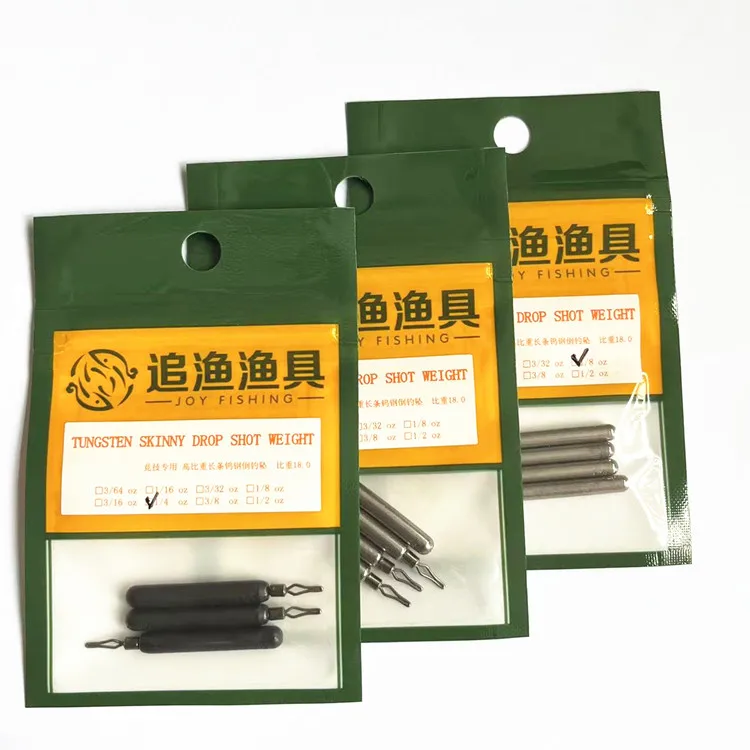 Tungsten Skinny Drop Shot Weights fishing sinker tungsten tear skinny drop shot weight