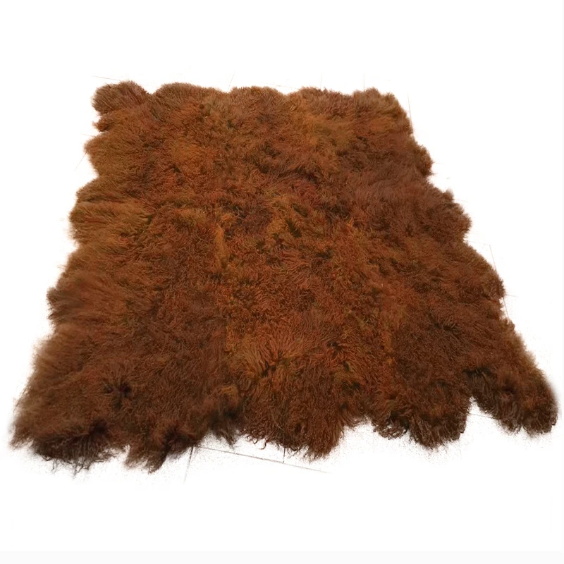 Wholesale Real Mongolian sheep Fur Fluffy Carpets for Livingroom tibetan lamb fur Floor Carpet Rugs