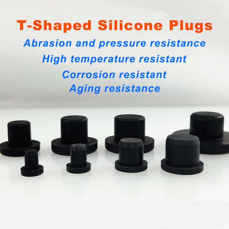 High Quality Industrial Round Tapered T-Shaped Waterproof Silicone Rubber Plugs For Bore Plug End Cover