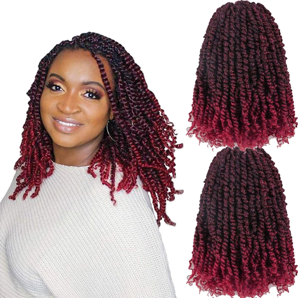 Волосы шаропул Омбре красные закрученные крючком волосы для женщин пре-петли короткие из богемной косы синтетические