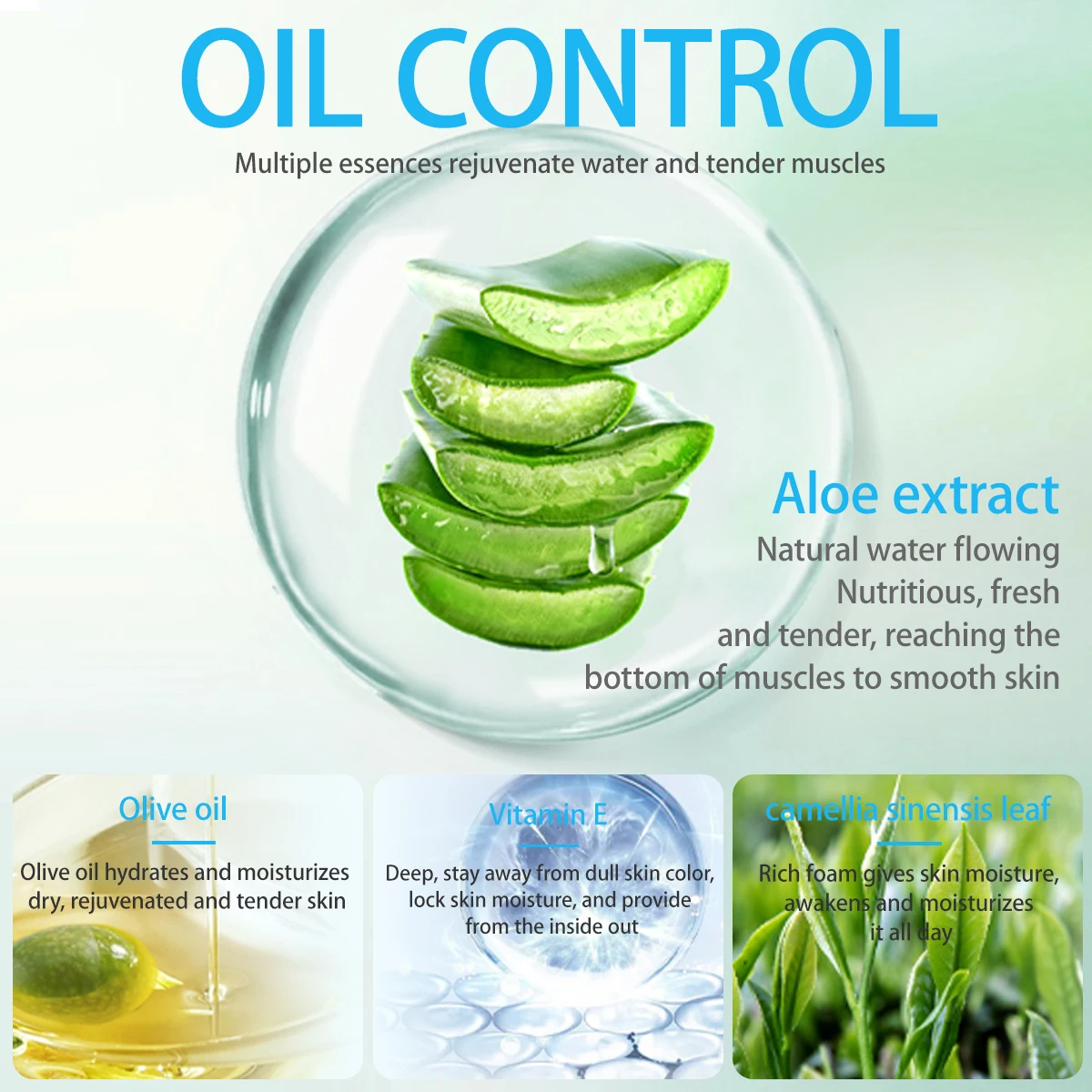 Sefralls Aloe Vera Cleansing Gel Nature Soothing & Moisture Cream Face Wash for Deep Cleansing 98ml/3.14fl.oz