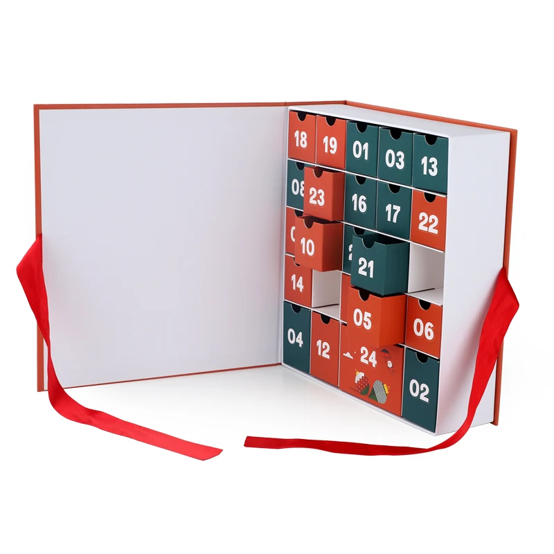 Рождественский обратный отсчет 2023 большой 24 дня косметический парфюмерный Адвент-календарь на заказ органический пользовательский пустой SHHC