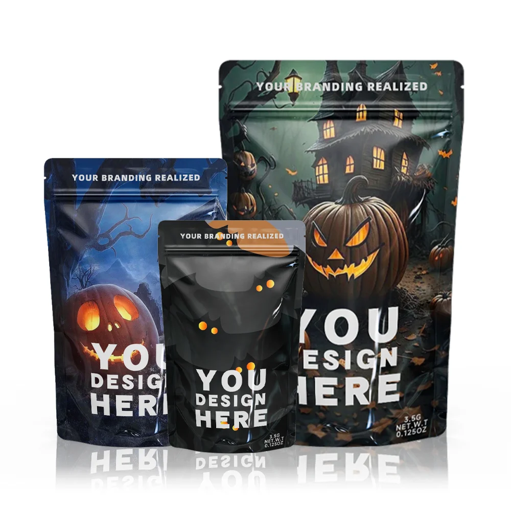 Custom Matte Finished Stand Up Ziplock Pouch 1G 1/8Oz 3.5 Gram 4 X 6 Smell Proof Zip Lock Special Die Cut Bag For Candy