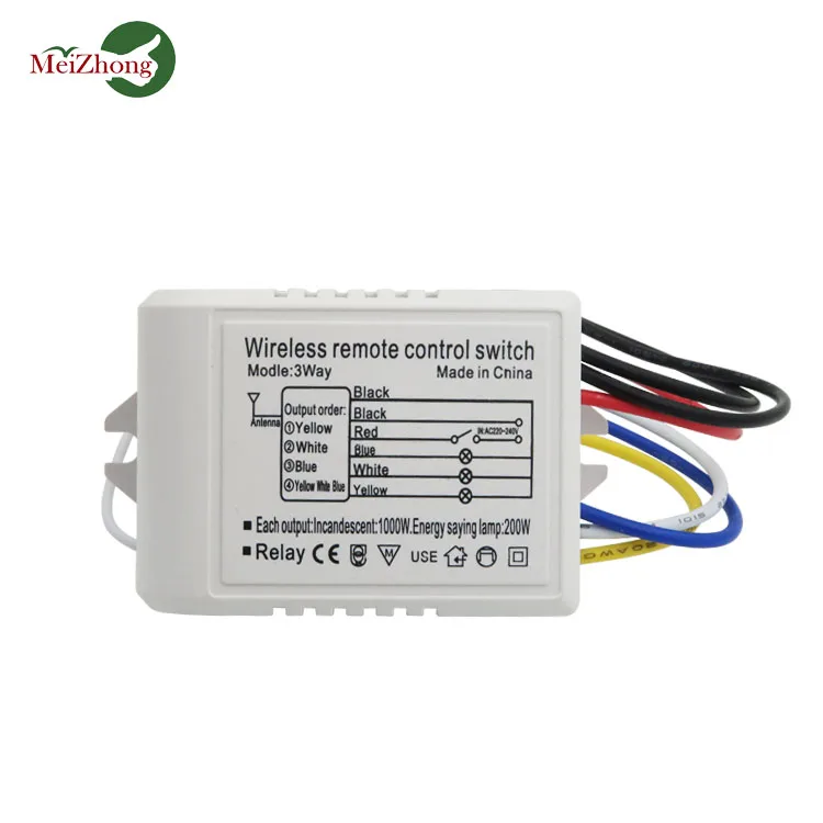 Трехсторонний четырехсекционный беспроводной бытовой выключатель света с дистанционным управлением Интеллектуальный сегментный модуль 220 В дистанционное управление светодиодным освещением