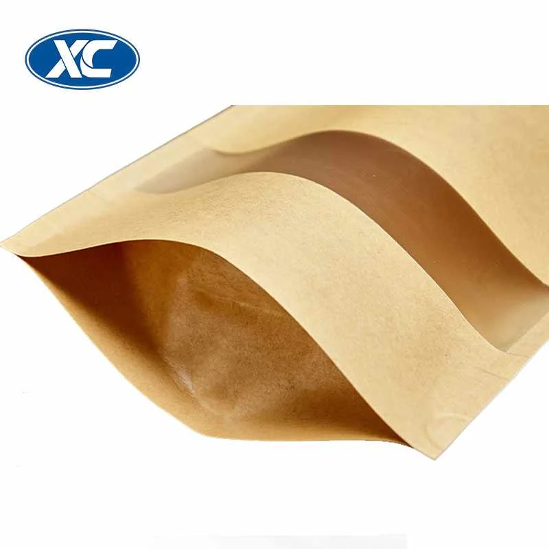 different size resealable snack cookie food kraft paper bag fashion matte window and zipper stand up pouch