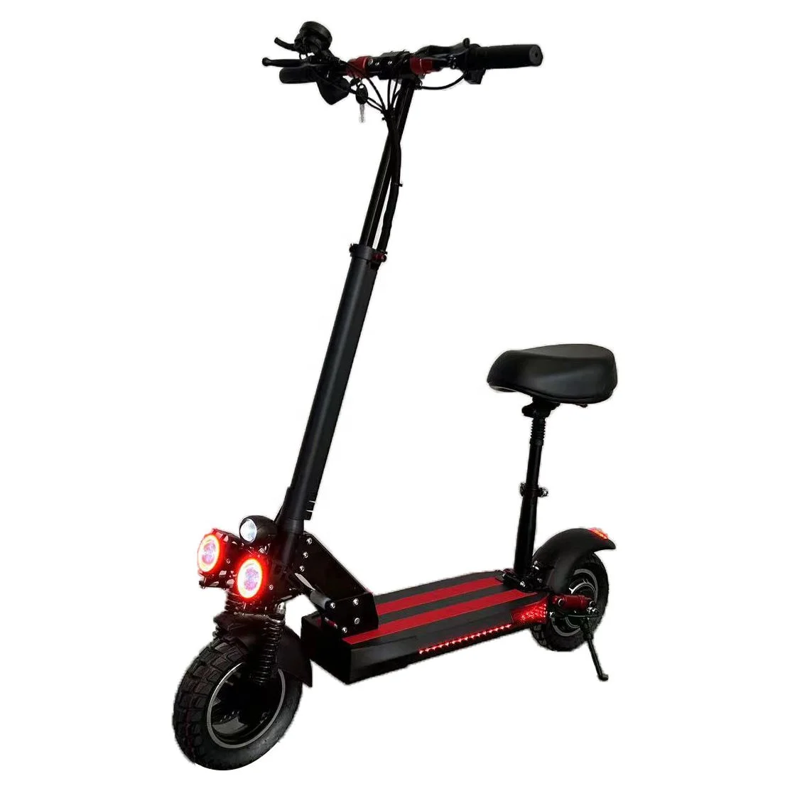 Double Flashing Light Electric Scooter Removable Seat Front Double Shock Absorber For Adult