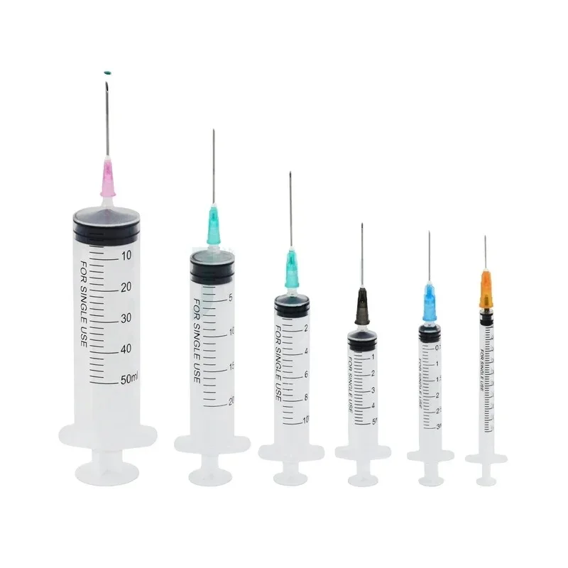 Medical Consumables Disposable Plastic Sterile Luer Lock Syringes with Needle 1ml 3ml 5ml 10ml 20ml 60ml