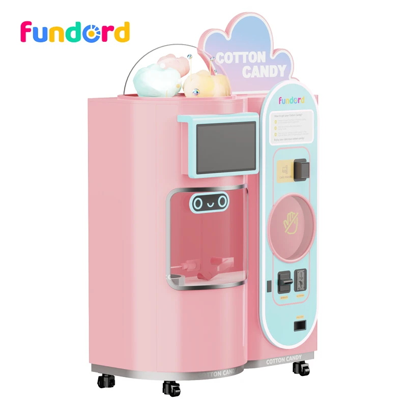 Fundord sweet food fully automatic cotton candy vending machine for party