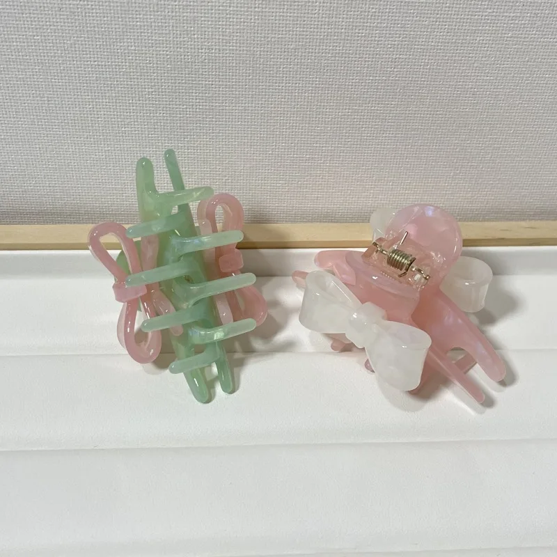 Wholesale Big Tortoiseshell Acetate Hair Claw Clips Ins Rectangle Fashion Hair Claw Plated with White / Rose Gold Free Sample