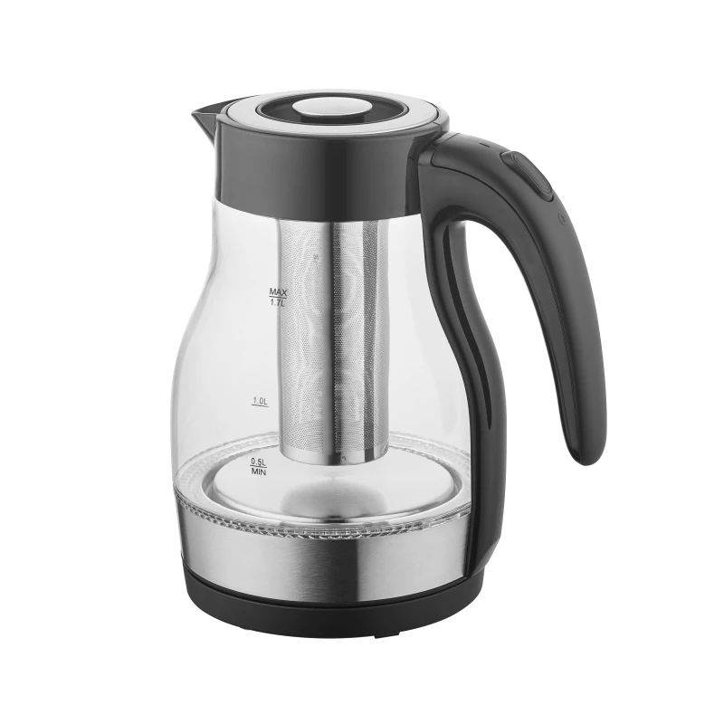 Fashion Design Kitchen Appliances  1700ml Electric Kettle With Borosilicate Cordless Glass Body Water Boiling Kettle