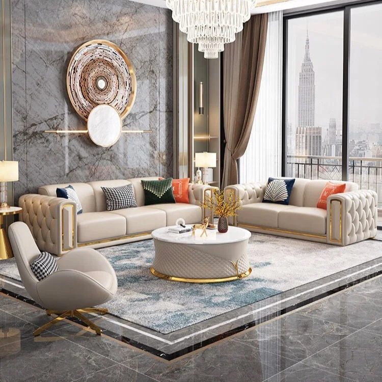 Italian Style Living Room Furniture L Shaped Sofa Set Hotel Modern Design Leather Sofa Modern Sectional Sofa Set 1 Piece CN;GUA