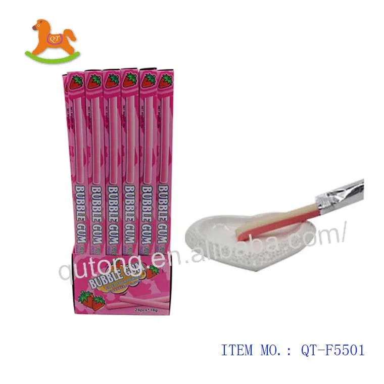 Long Stick Bubble Gum With Sour Powder Filling