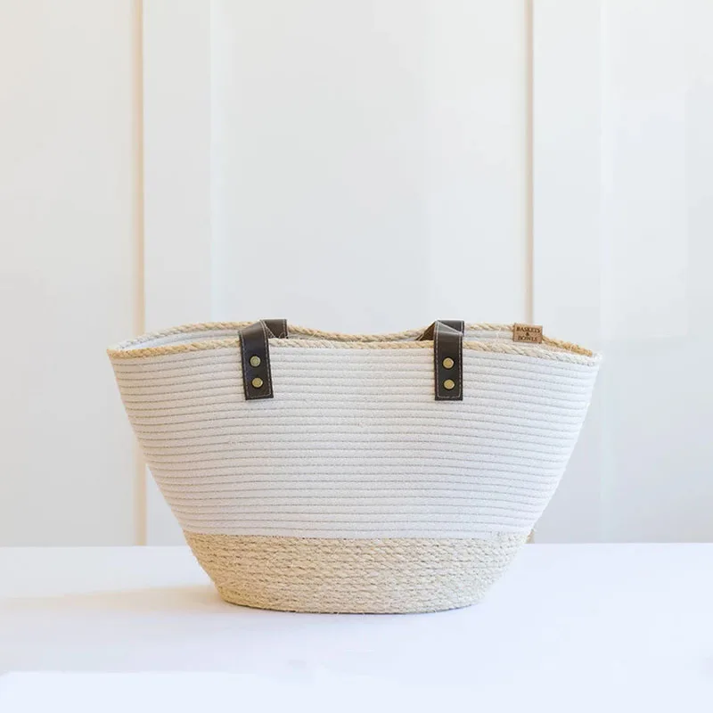 Hot Sale Market Tote Sun Woven Cotton Rope Hand Bag, Boho Summer Accessories Handmade Cheap WHolesale