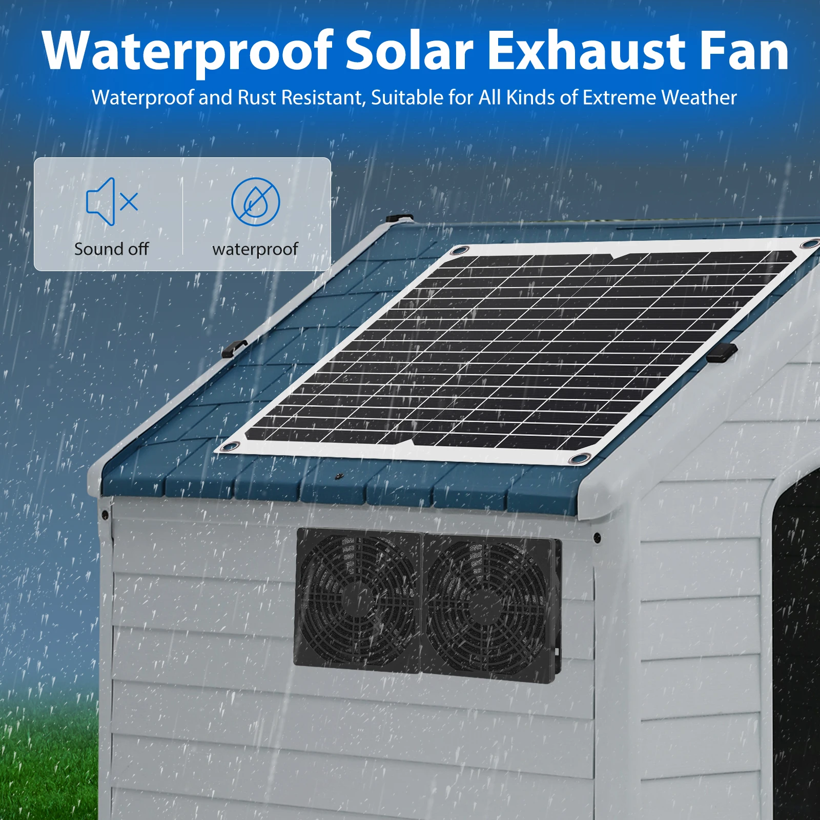 Waterproof Solar Exhaust Fan Greenhouse Ventilation System Cooling Ventilation Exhaust Fan for Poultry Farm