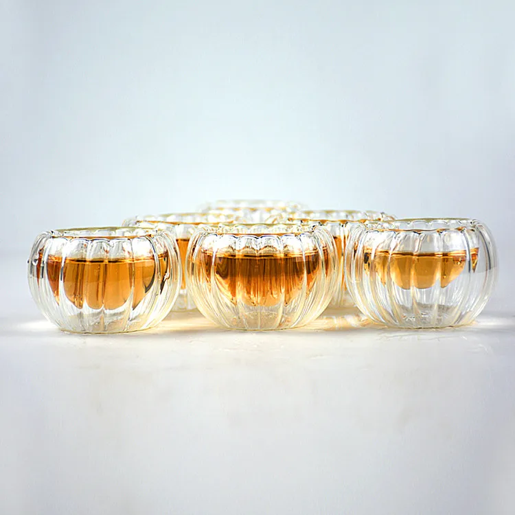 Double Wall Glass Espresso Tea Cups drink beer glass cup with custom logo as gift heat insulation transparent glass cup