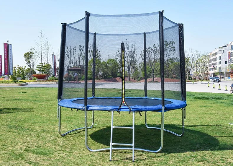Outdoor Trampoline Big Size 14ft Recreational Trampoline For Adults And Child With Ladder Safety Round Net And Basketball Hoop