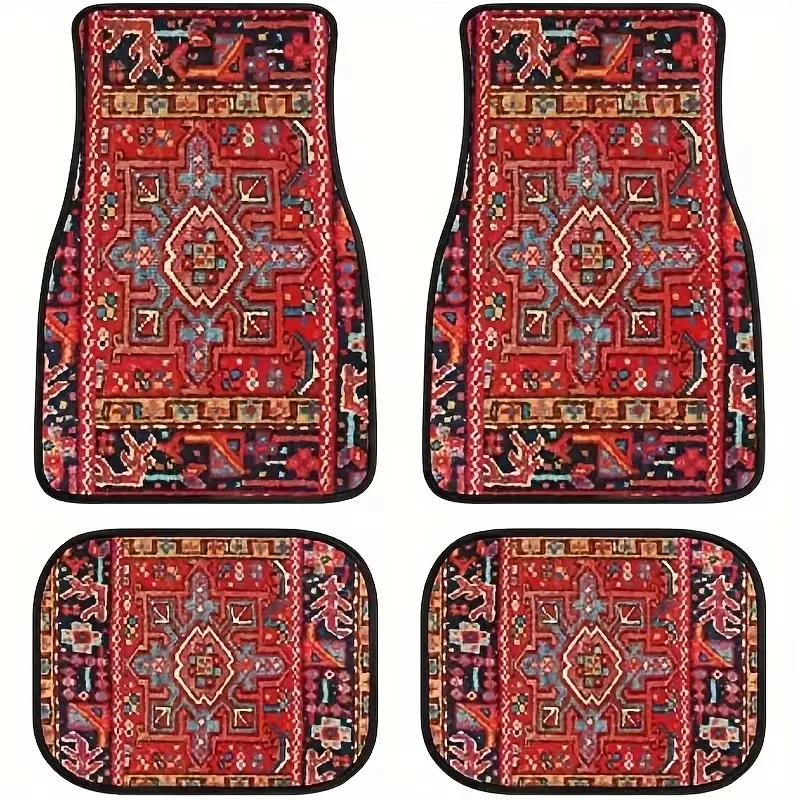 Retro Bohemian style car floor mat carpet four-piece set of dirt-resistant floor mat wholesale