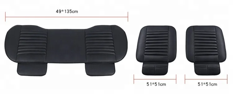 universal car leather anti-skidding seat cushion with pockets 3pcs car seat cushion set