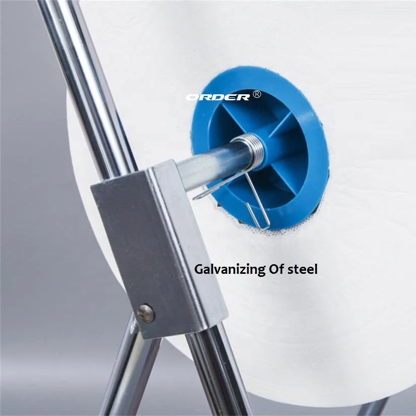 Mobile Industrial Floor Stand Paper Roll Holder clean rags cleaning wipers jumbo roll dispensers