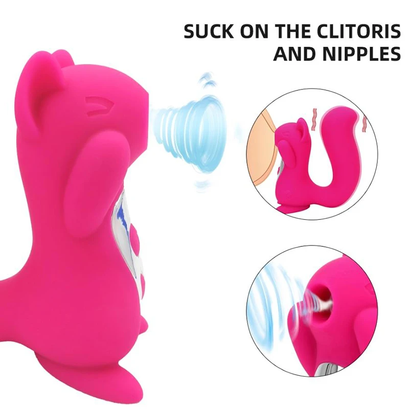 Wireless Mini Animal Shaped Vibrating Massager Adult Female Oral Sex Toys for Women Squirrel Sucking Vibrators