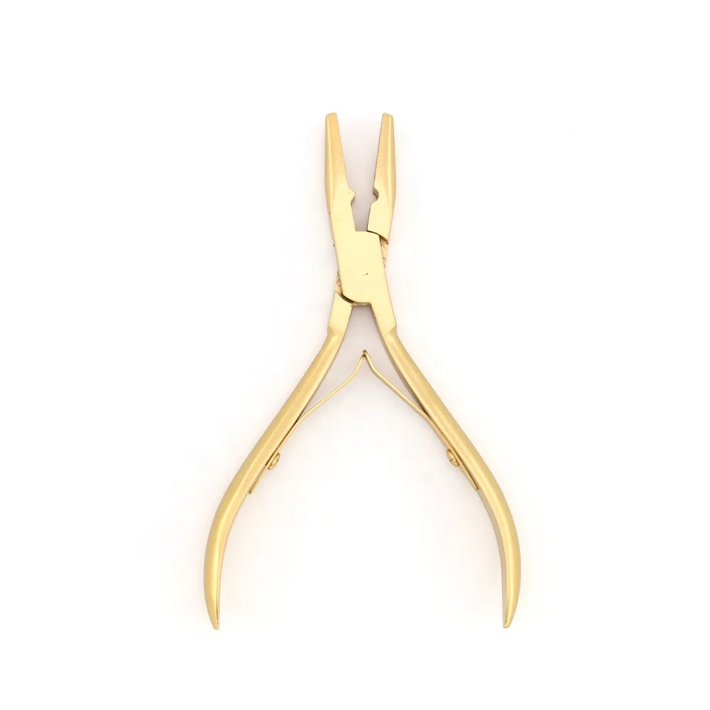 GlamorDove Professional Custom Logo Gold Hair Extension Plier Weft Application Pliers Micro link Beads Closer Plier