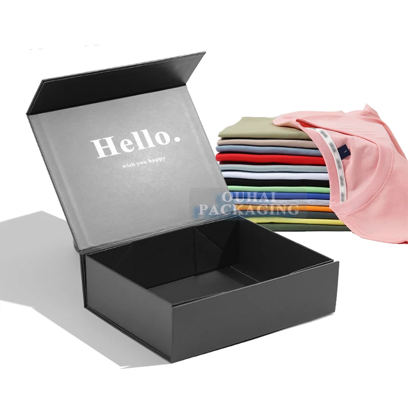 Clothing Shop Paper Packaging Boxes Recyclable Eco-Friendly Rigid Magnetic Gift Box for Oversize T-Shirt Man