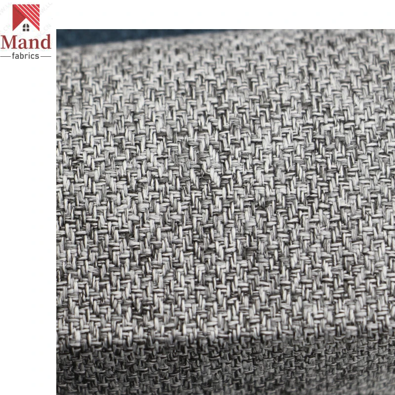 Mand textile wholesale retail high quality cheap 100 polyester faux linen look appearance chair cover fabric in stock