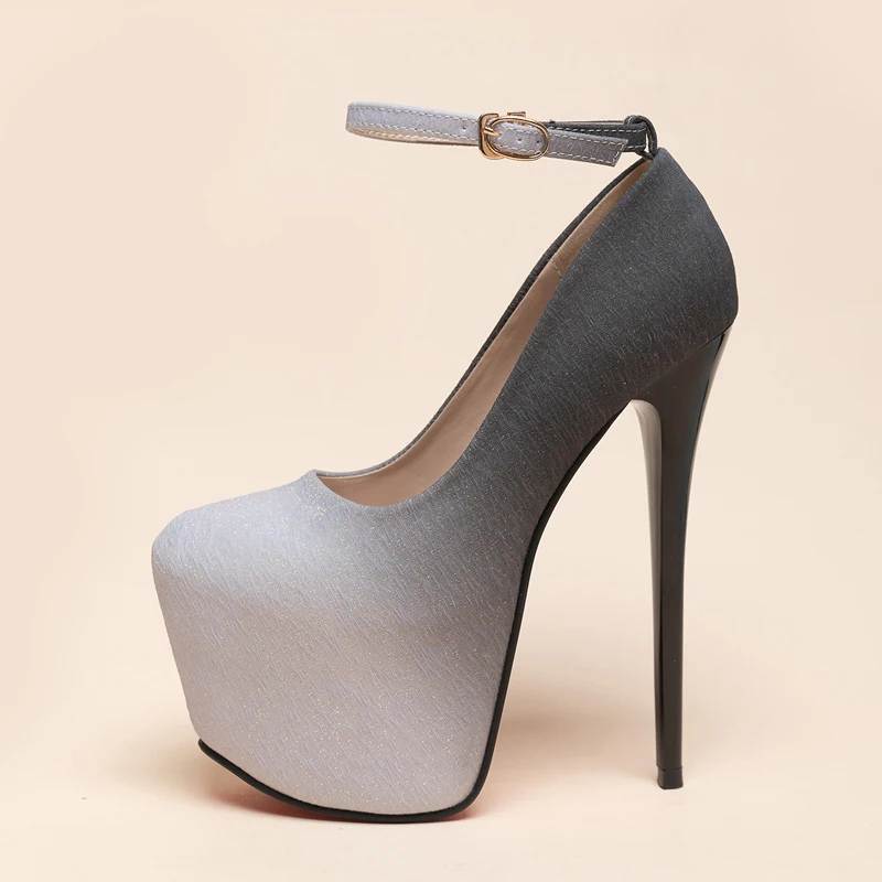 Spring Fashion Mixed Colors Ankle Buckle Strap Platform Pumps Lady Sexy Nightclub Fetish Super High Heel Party Stripper Shoe