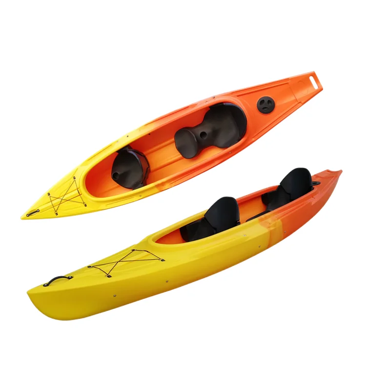 400cm length Cheap plastic canoe kayak with 3 seat  for rental wholesale