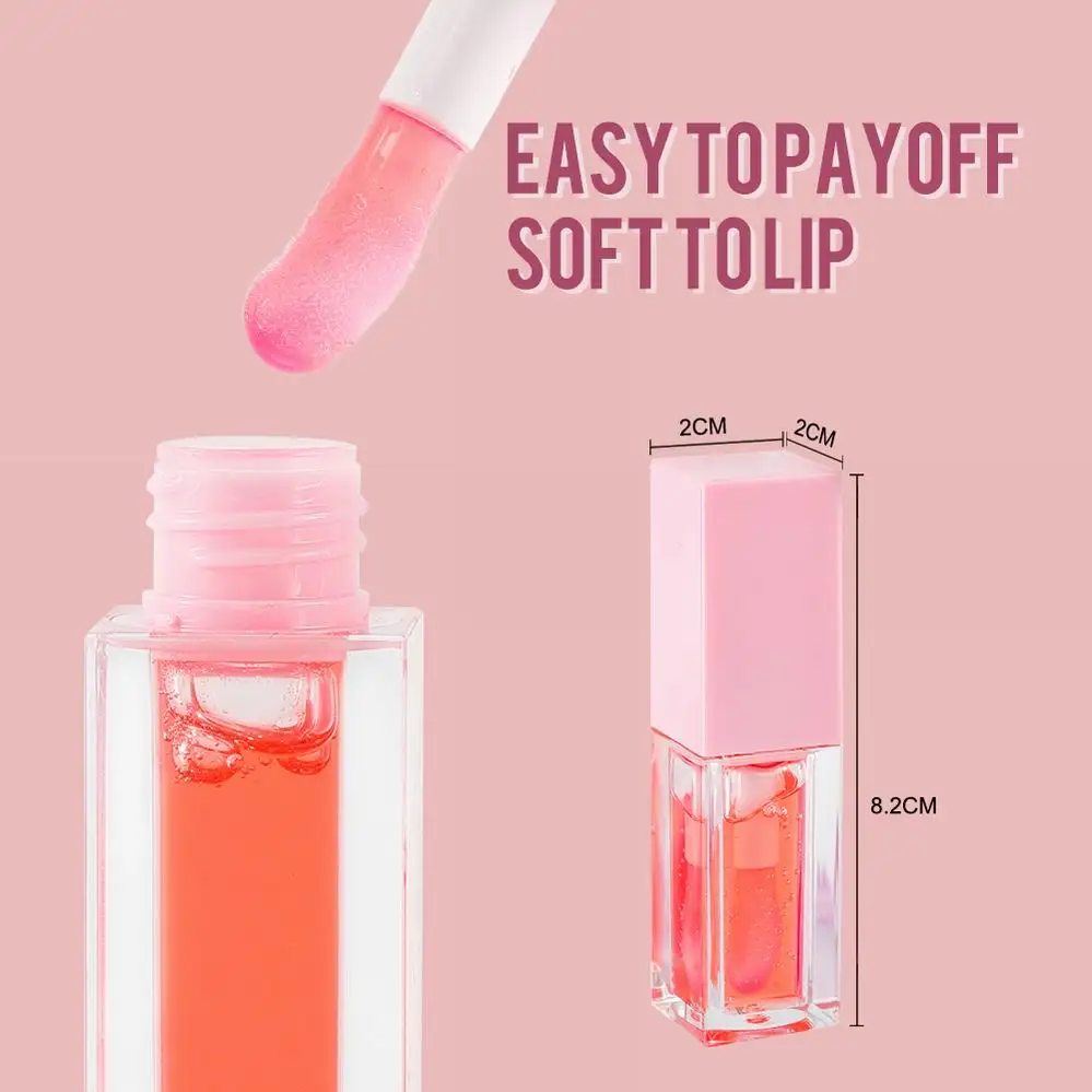 High Quantity Custom Logo Moisturizing Fruit Flavor Lip Glosses Lip Oil Private Label Big Brush Hydrating Color Changing Lip Oil