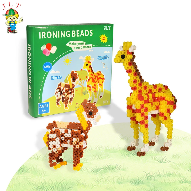 Funny color box 5mm PVA bead kids educational toys diy fuse beads diy 5mm perler hama fused beads kit