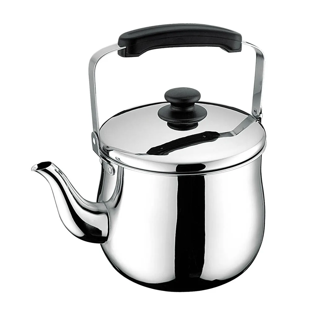 Factory wholesale teapot insulated handle silver large capacity food grade polished stainless steel kettle with filter