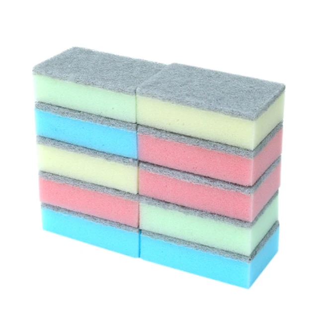 
Eco friendly kitchen dish scouring pad scrubber cleaning sponge with polyester 