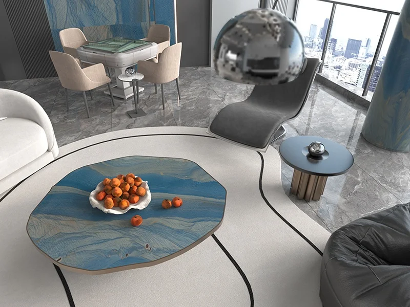 Yushi Group marble Azul Macaubas Quartzite slab Luxury Stone design Big Slabs marble design for furniture