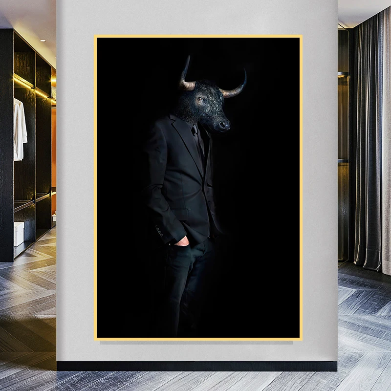 Matador Bull Abstract Man Canvas Painting on The Wall Posters Prints Cuadros Wall Art Pictures Bedroom Living Room Decoration