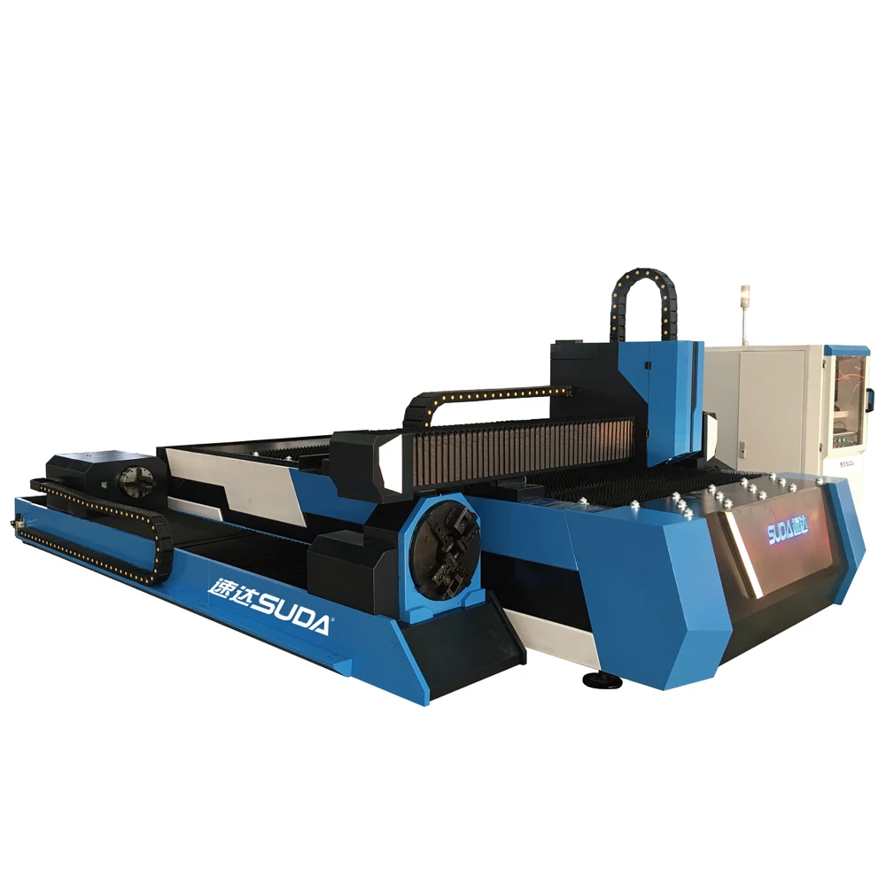 SUDA Rotary Device 1000w Pipe Fiber Laser Cutting Machine for stainless steel and carbon steel