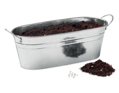 Best Selling eco friendly gadgets Zinc pot with 3 different seeds parsley thyme and basil
