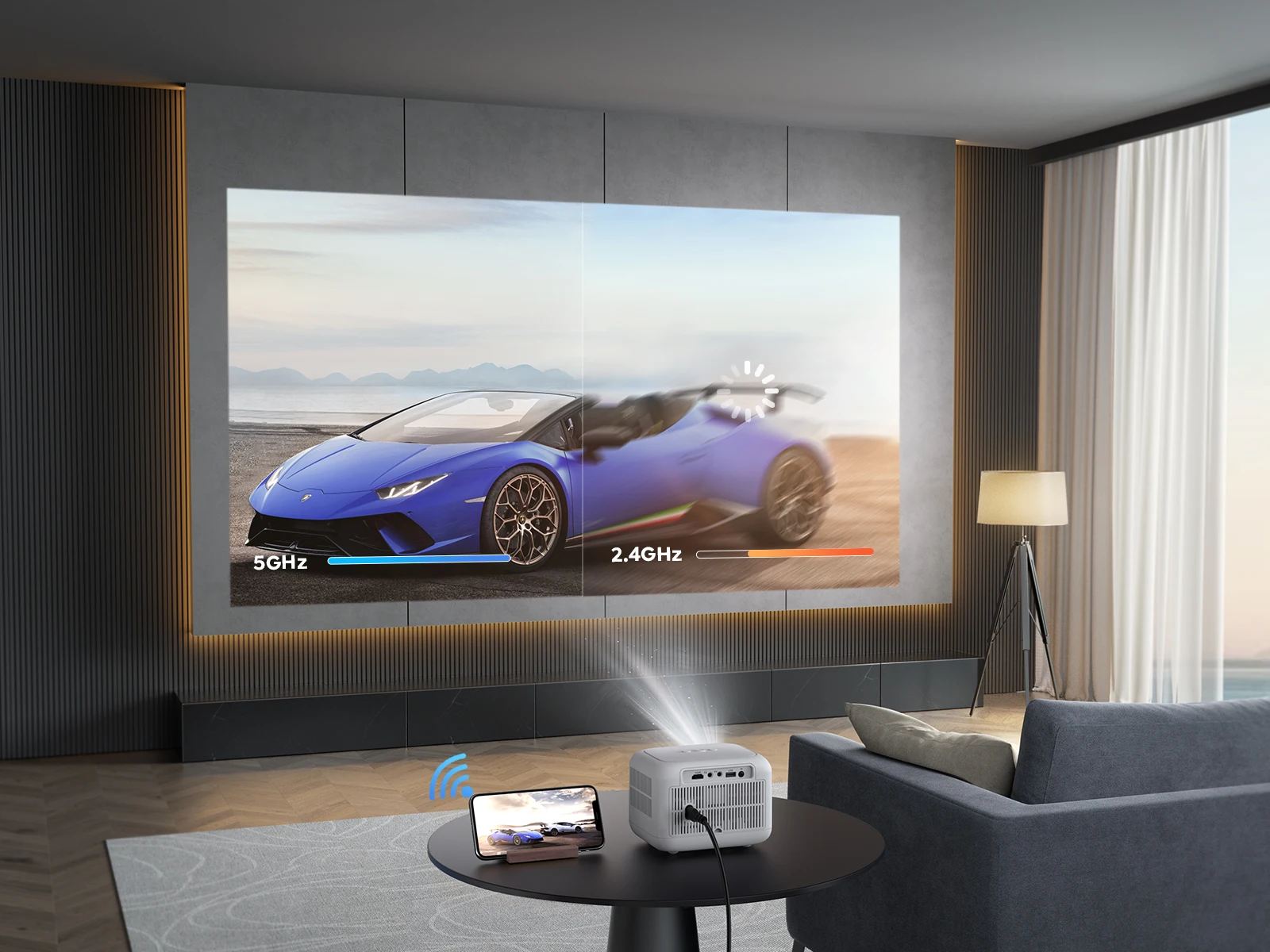 Yaber Mini Projector with Electric Focus 12000 Lumens 1080P 40 Keystone Correction Beamer with BT WIFI Proyector Wholesale OEM