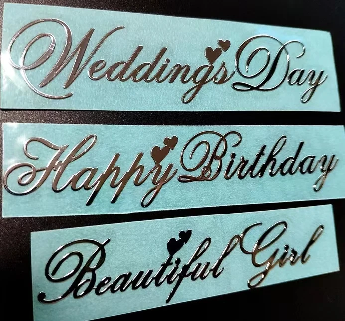 Direct from Manufacturer DIY English Stick Crystal Drop Glue Ashtray Metal Transfer Printing Sticker