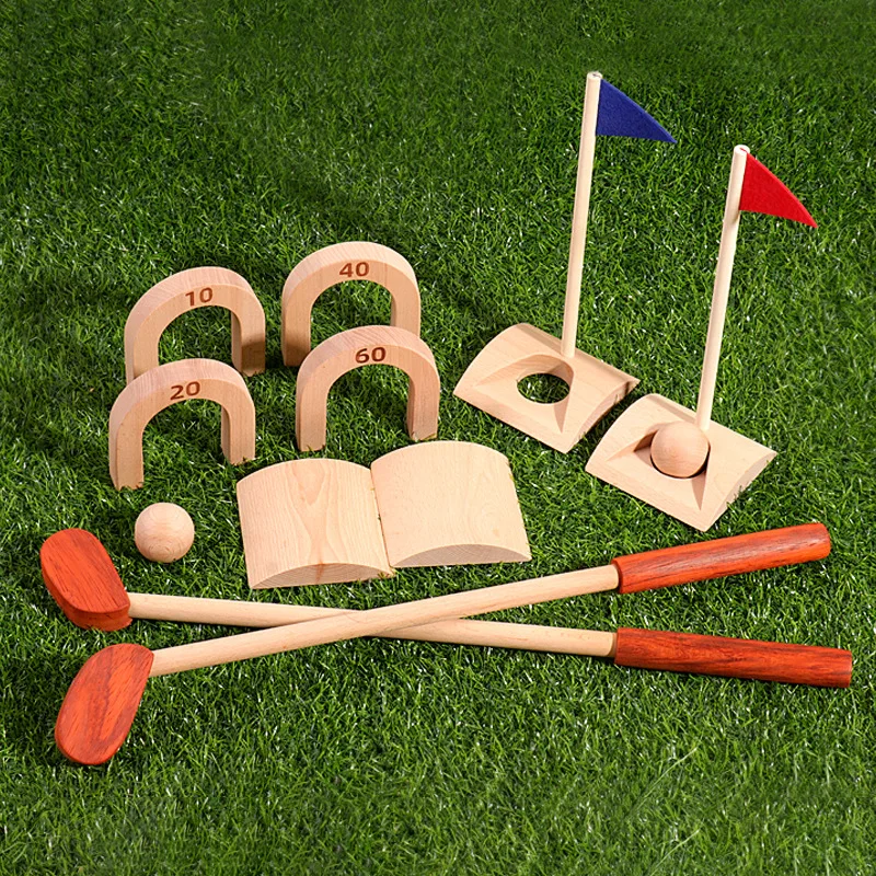Kids Golf Set Mini Wooden Toddler Golf Set with Storage Bag for Kids Gifts Play Indoor Outdoor Games