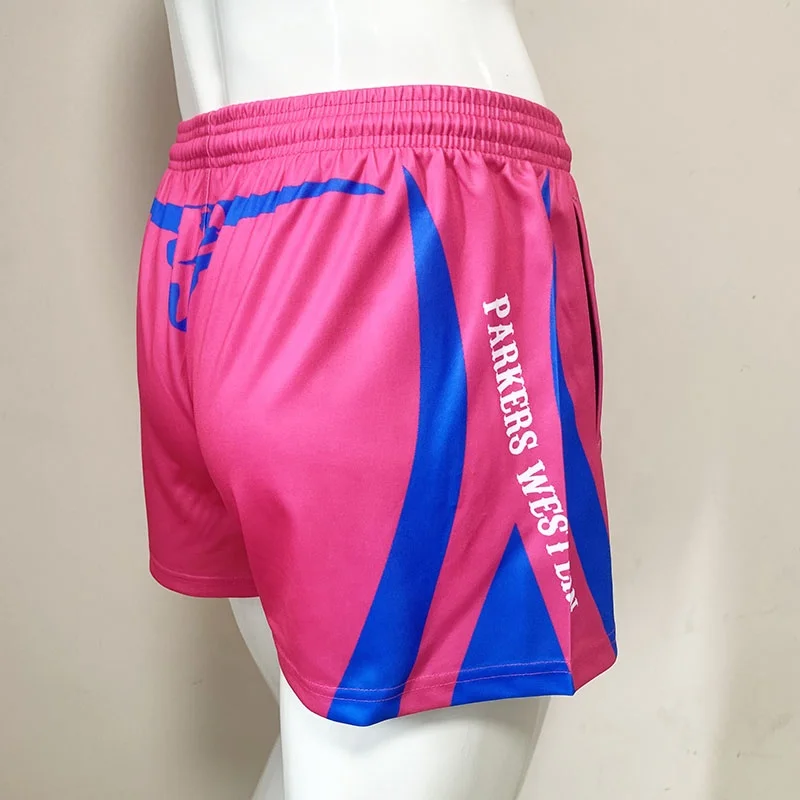 Oem Service Custom Wholesale High Quality Unisex Leisure Training Polyester Full Sublimation Pink Footy Shorts