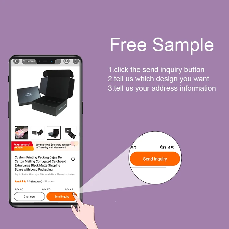 Free design print paper packing black shipping mailer boxes packaging with custom logo for small business packiging