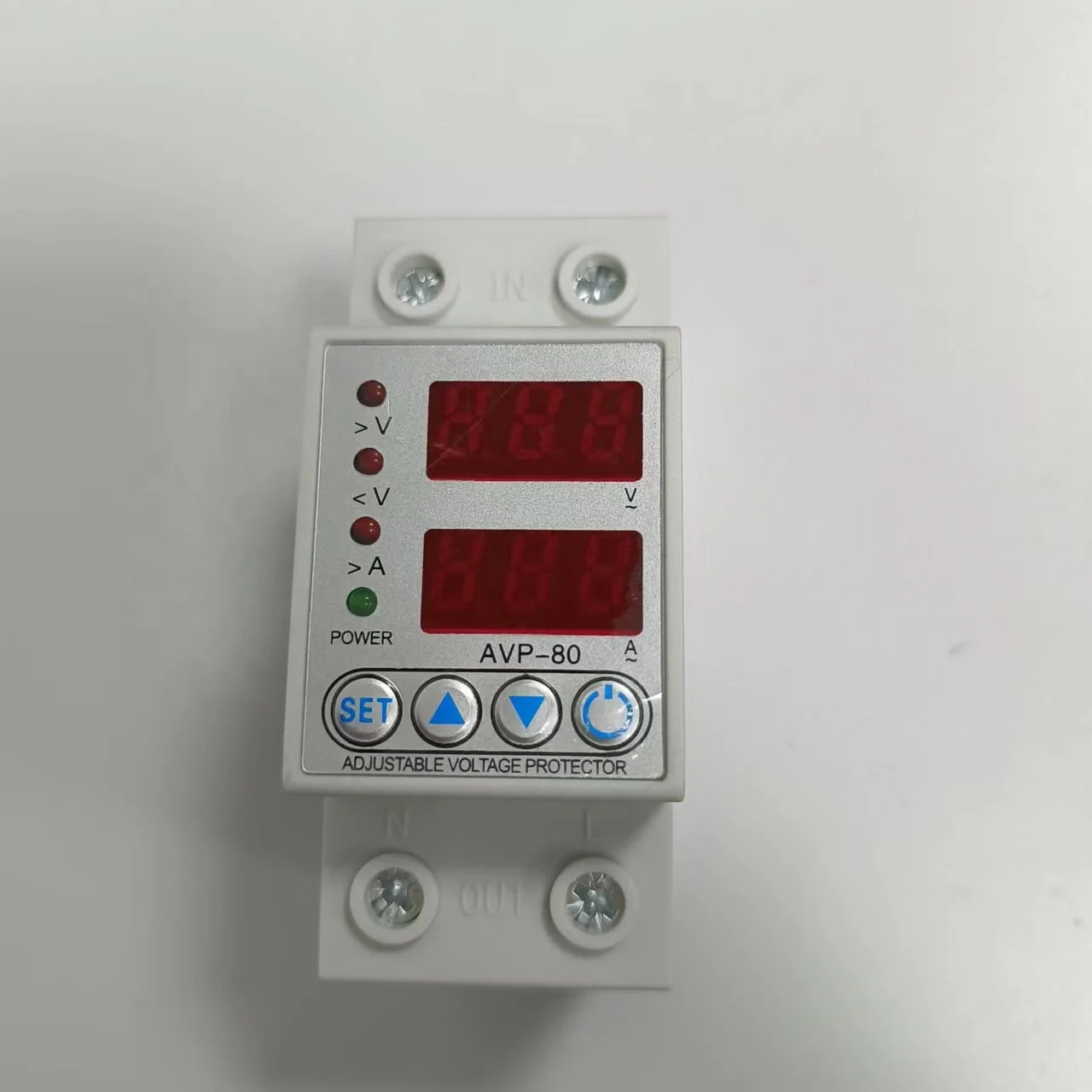 80A 230V Din rail adjustable over voltage and under voltage protective device protector relay with over current protection