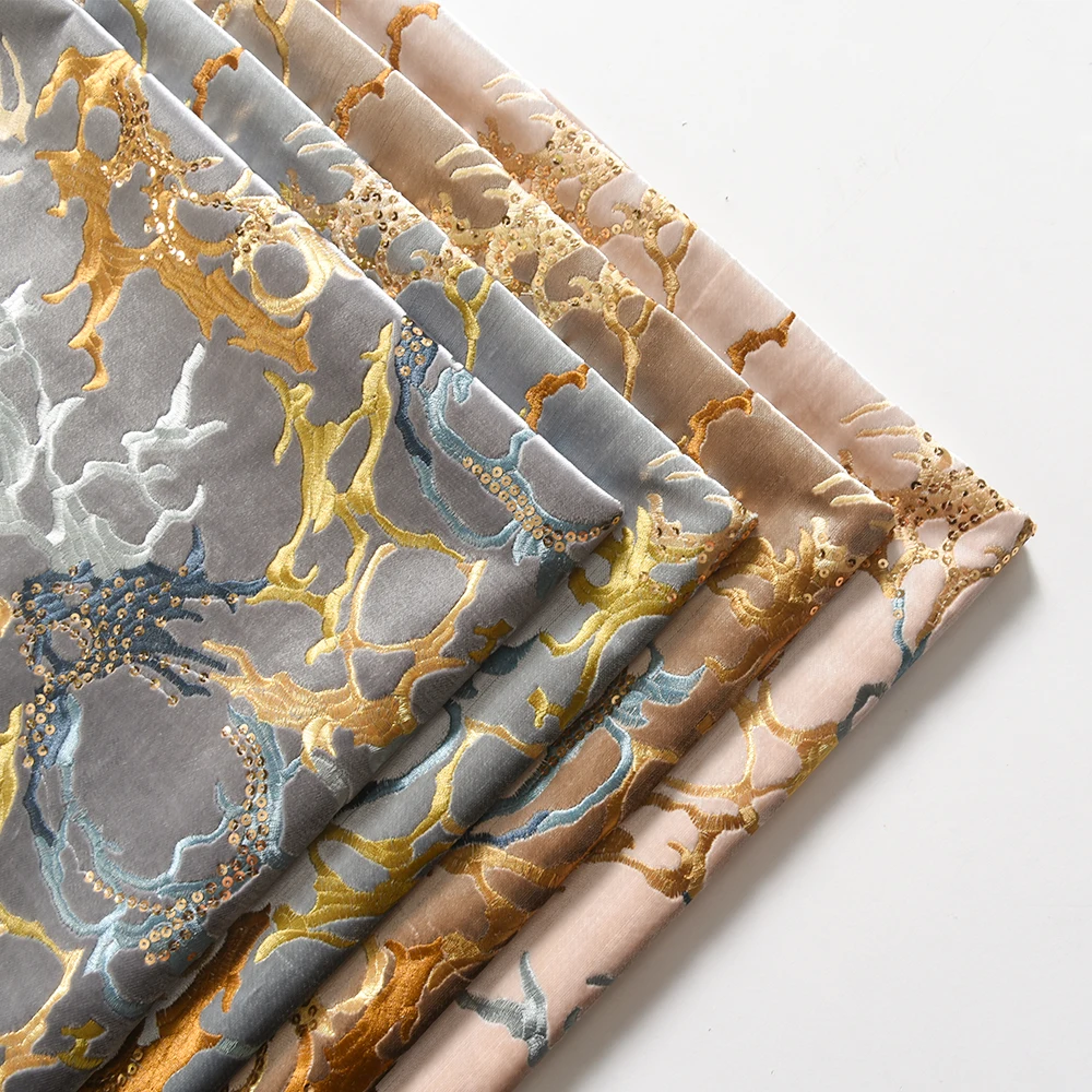 2023 текстурированная вышивка Дубай вышивка диван ткань вышитая бархатная ткань Марокко вышивка ткань для мебели