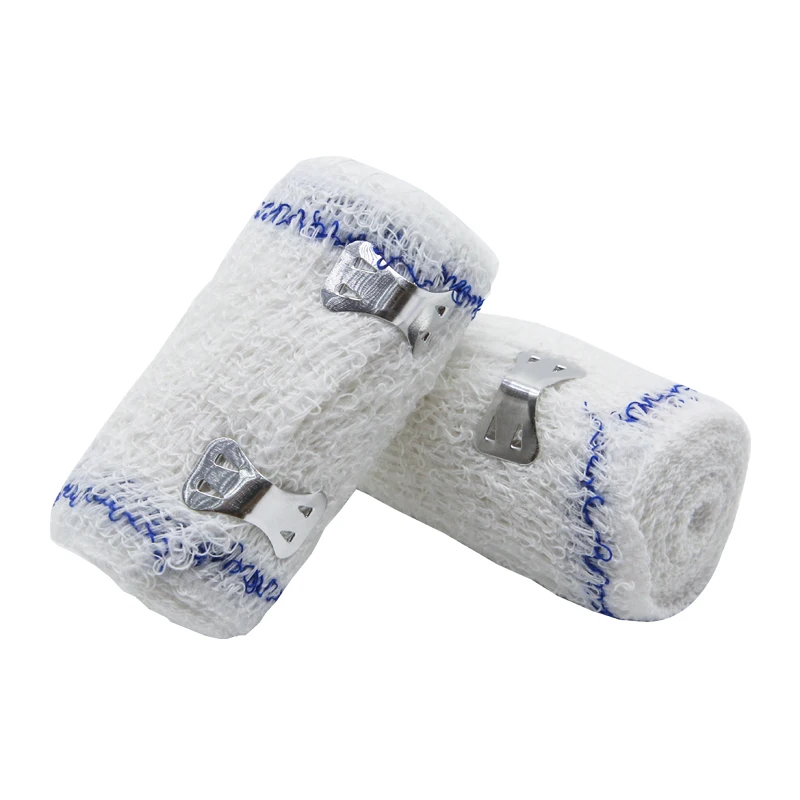 Spandex 100% medical crepe bandage for hospital/clinic bandage Elastic bandage with two clips