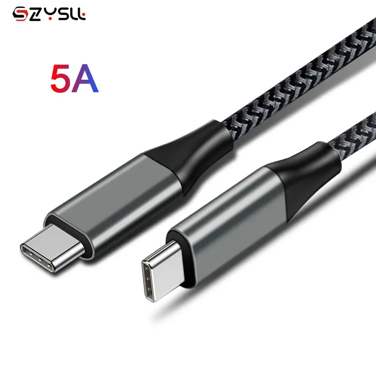 
QC3.0 10 Gbps Data 100W Pd 5A Fast Charging USB 3.1 Gen2 Type C To Type C Cable 