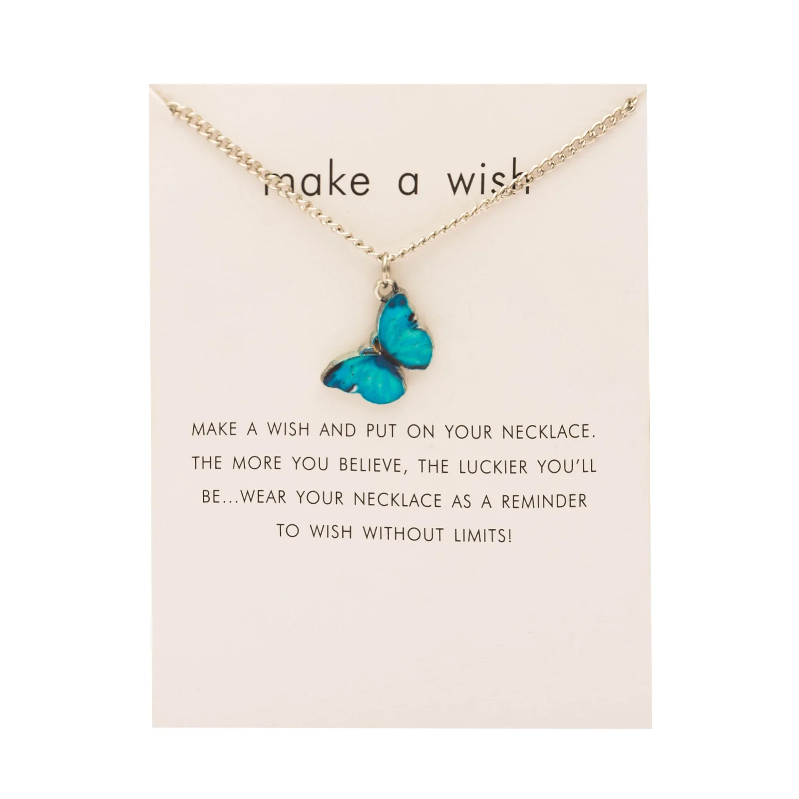 New Fashion Butterfly Necklace for Women Korean Vintage Colorful Pendant Gold Color Chain Necklace Jewelry Cardboard Gift